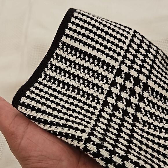 Chaps Women's Petite Houndstooth Sweater Pencil Midi Dress - Picture 15 of 16